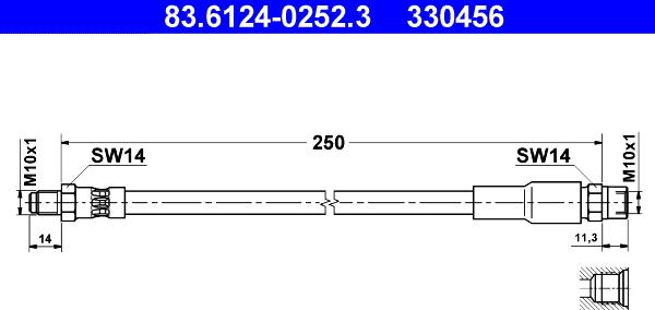 ATE 83.6124-0252.3 - Brake Hose car-mod.net