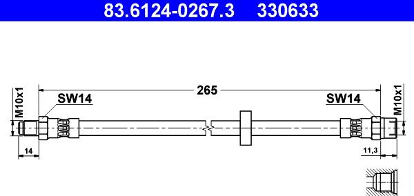 ATE 83.6124-0267.3 - Brake Hose car-mod.net