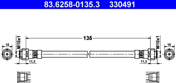 ATE 83.6258-0135.3 - Brake Hose car-mod.net