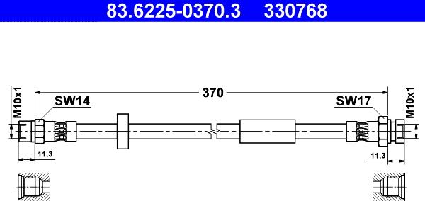 ATE 83.6225-0370.3 - Brake Hose car-mod.net