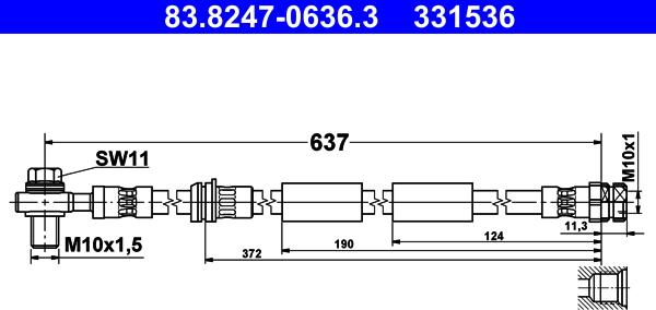 ATE 83.8247-0636.3 - Brake Hose car-mod.net