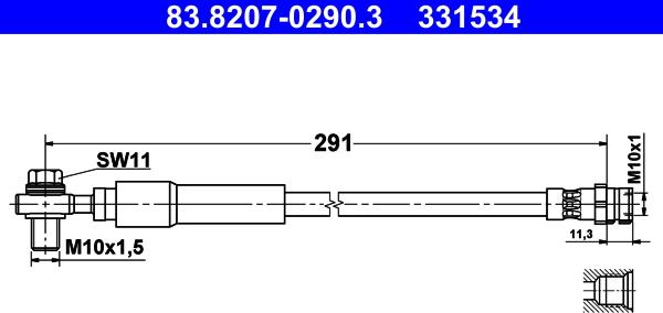 ATE 83.8207-0290.3 - Brake Hose car-mod.net