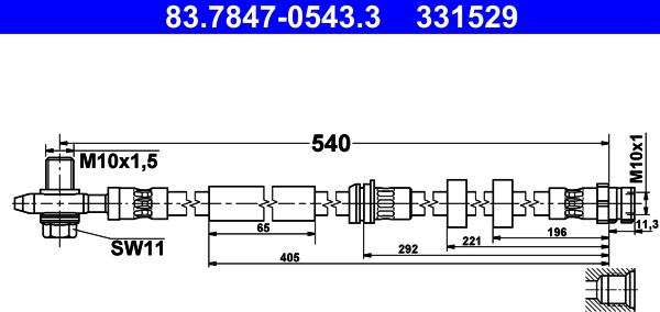 ATE 83.7847-0543.3 - Brake Hose car-mod.net