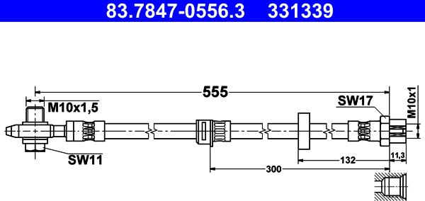 ATE 83.7847-0556.3 - Brake Hose car-mod.net