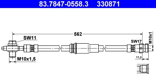 ATE 83.7847-0558.3 - Brake Hose car-mod.net