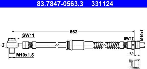 ATE 83.7847-0563.3 - Brake Hose car-mod.net