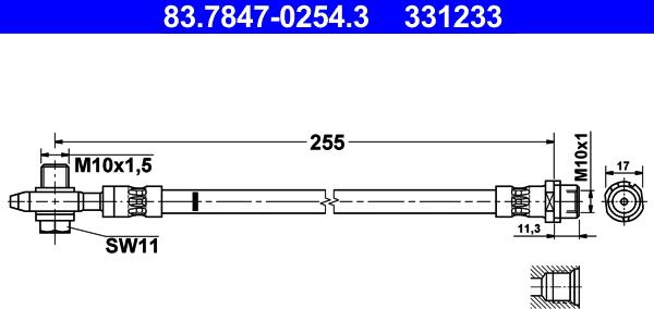 ATE 83.7847-0254.3 - Brake Hose car-mod.net