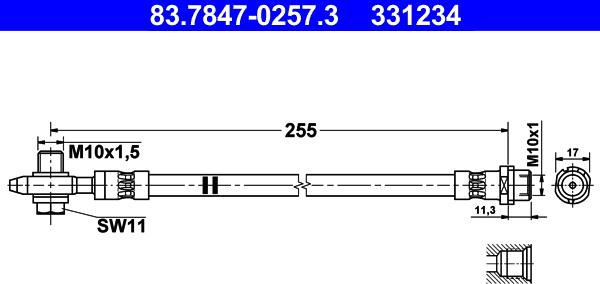 ATE 83.7847-0257.3 - Brake Hose car-mod.net