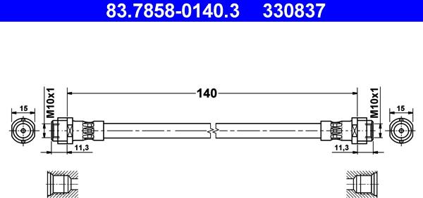 ATE 83.7858-0140.3 - Brake Hose car-mod.net