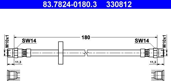 ATE 83.7824-0180.3 - Brake Hose car-mod.net