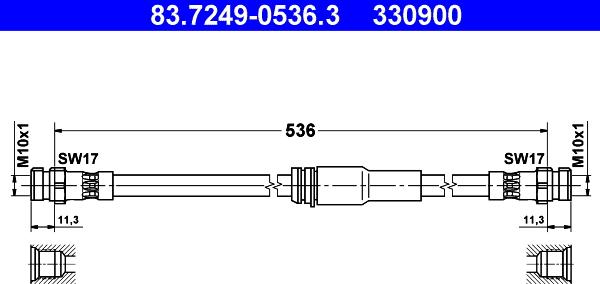 ATE 83.7249-0536.3 - Brake Hose car-mod.net