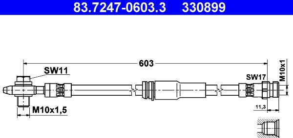 ATE 83.7247-0603.3 - Brake Hose car-mod.net