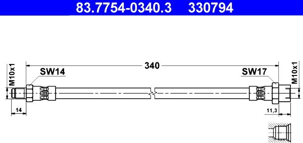 ATE 83.7754-0340.3 - Brake Hose car-mod.net