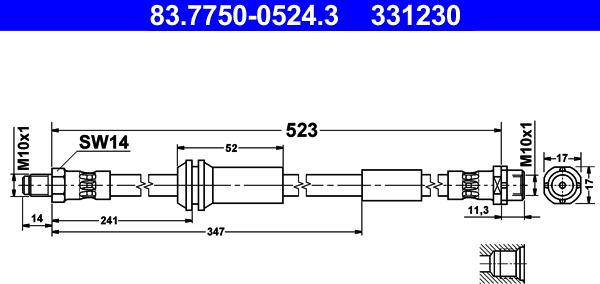 ATE 83.7750-0524.3 - Brake Hose car-mod.net