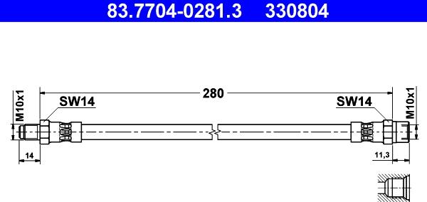 ATE 83.7704-0281.3 - Brake Hose car-mod.net