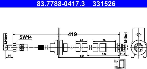 ATE 83.7788-0417.3 - Brake Hose car-mod.net