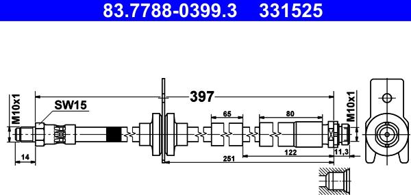 ATE 83.7788-0399.3 - Brake Hose car-mod.net