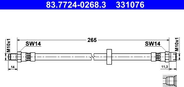 ATE 83.7724-0268.3 - Brake Hose car-mod.net