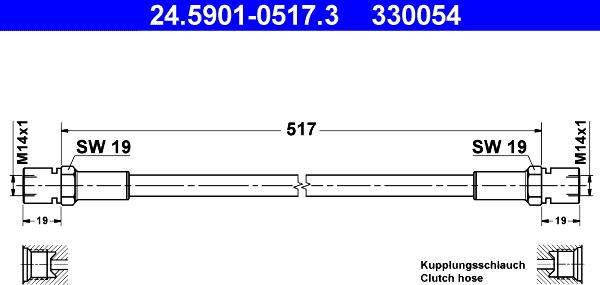 ATE 24.5901-0517.3 - Clutch Hose car-mod.net
