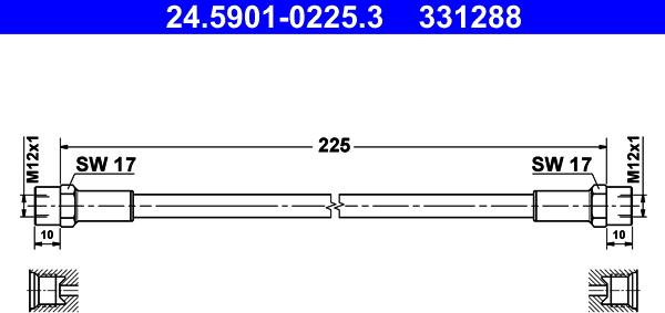 ATE 24.5901-0225.3 - Clutch Hose car-mod.net