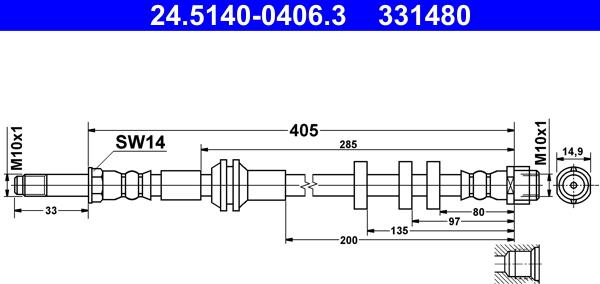 ATE 24.5140-0406.3 - Brake Hose car-mod.net