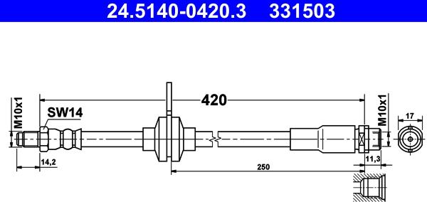 ATE 24.5140-0420.3 - Brake Hose car-mod.net