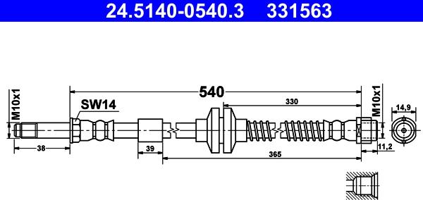 ATE 24.5140-0540.3 - Brake Hose car-mod.net