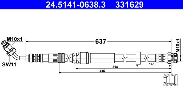 ATE 24.5141-0638.3 - Brake Hose car-mod.net