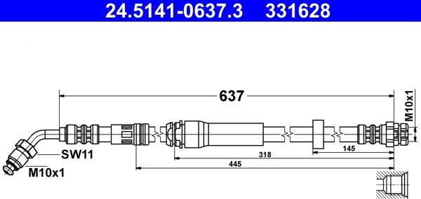ATE 24.5141-0637.3 - Brake Hose car-mod.net