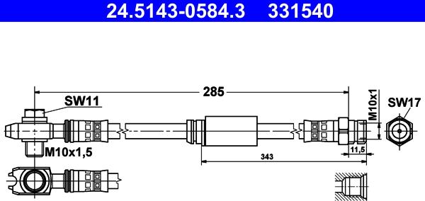 ATE 24.5143-0584.3 - Brake Hose car-mod.net