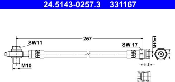 ATE 24.5143-0257.3 - Brake Hose car-mod.net