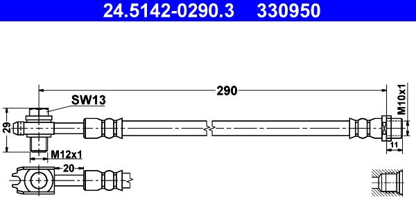 ATE 24.5142-0290.3 - Brake Hose car-mod.net
