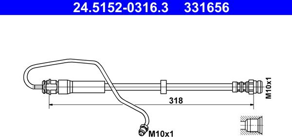 ATE 24.5152-0316.3 - Brake Hose car-mod.net