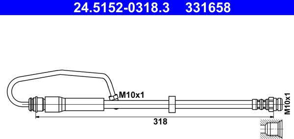 ATE 24.5152-0318.3 - Brake Hose car-mod.net