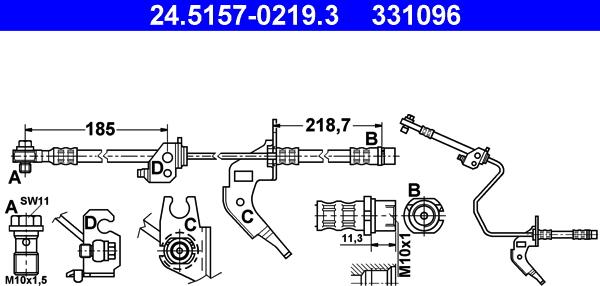 ATE 24.5157-0219.3 - Brake Hose car-mod.net