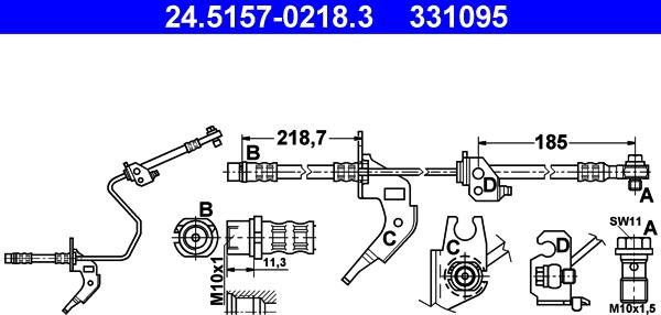 ATE 24.5157-0218.3 - Brake Hose car-mod.net