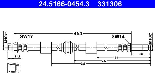 ATE 24.5166-0454.3 - Brake Hose car-mod.net