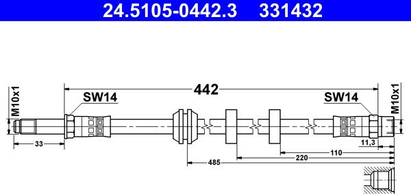 ATE 24.5105-0442.3 - Brake Hose car-mod.net