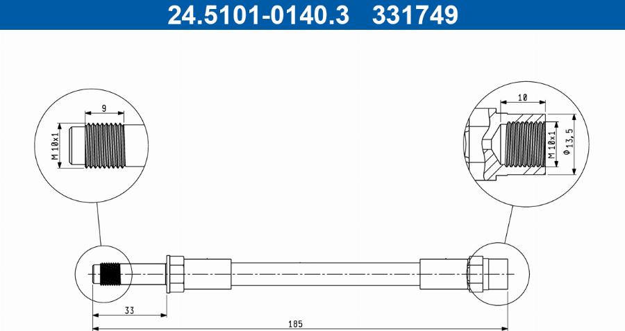 ATE 24.5101-0140.3 - Brake Hose car-mod.net
