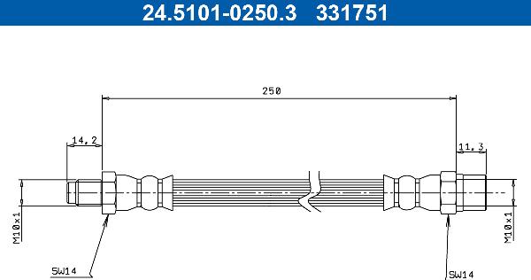 ATE 24.5101-0250.3 - Brake Hose car-mod.net
