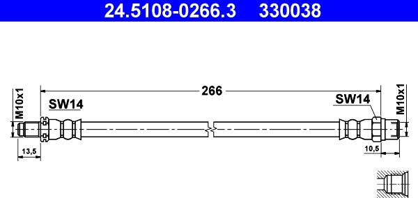ATE 24.5108-0266.3 - Brake Hose car-mod.net
