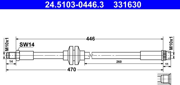 ATE 24.5103-0446.3 - Brake Hose car-mod.net