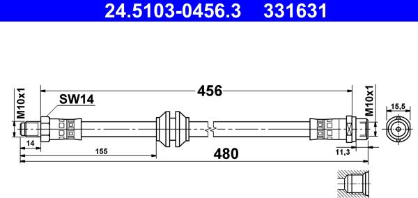 ATE 24.5103-0456.3 - Brake Hose car-mod.net