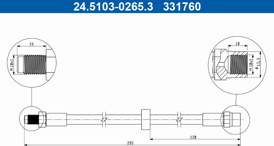 ATE 24.5103-0265.3 - Brake Hose car-mod.net