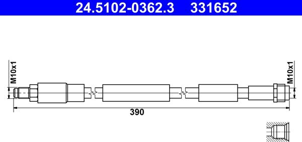 ATE 24.5102-0362.3 - Brake Hose car-mod.net