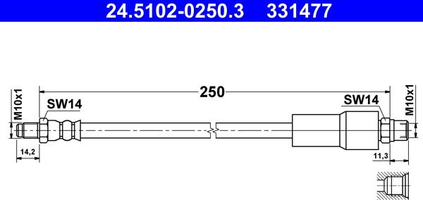 ATE 24.5102-0250.3 - Brake Hose car-mod.net