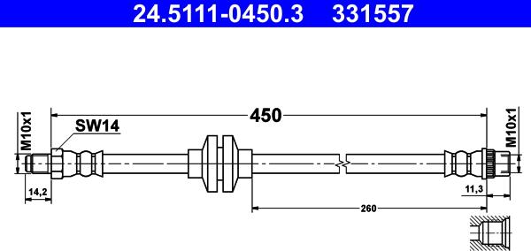 ATE 24.5111-0450.3 - Brake Hose car-mod.net