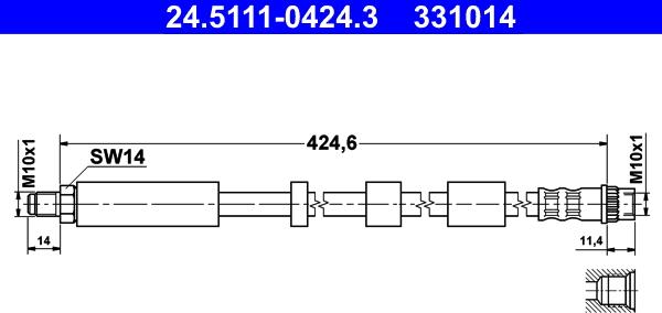 ATE 24.5111-0424.3 - Brake Hose car-mod.net