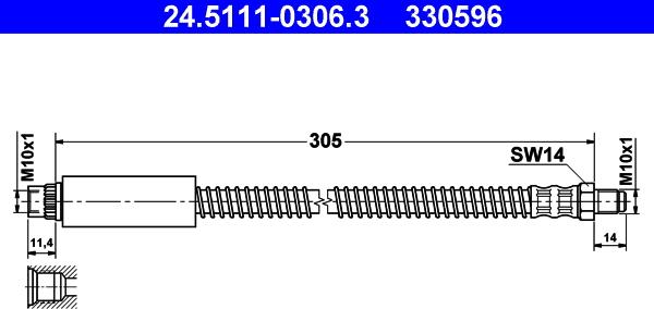 ATE 24.5111-0306.3 - Brake Hose car-mod.net