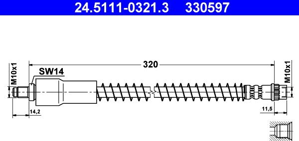 ATE 24.5111-0321.3 - Brake Hose car-mod.net